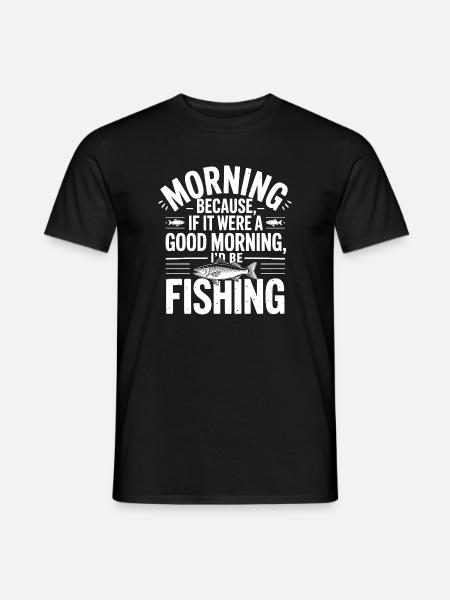 Morgenfisch-Zitat-Abschlag - Männer T-Shirt - Schwarz