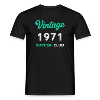 Vintage 1971 – Soccer Club Retro Birth Year - Men's T-Shirt - black - Front - AI Model Male 178 light (178cm)