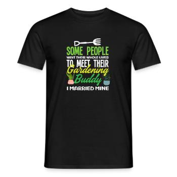 Plant Lover Gardening Buddy Gardener - Men's T-Shirt - black - Front - AI Model Male 178 light (178cm)