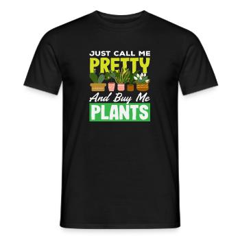Acheter des plantes qui aiment les plantes appellent-moi jolies plantes - T-shirt homme - noir - Devant - AI Model Male 178 light (178cm)