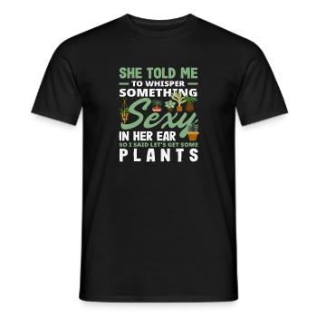 L’amoureux des plantes chuchote quelque chose de sexy Plantes - T-shirt homme - noir - Devant - AI Model Male 178 light (178cm)