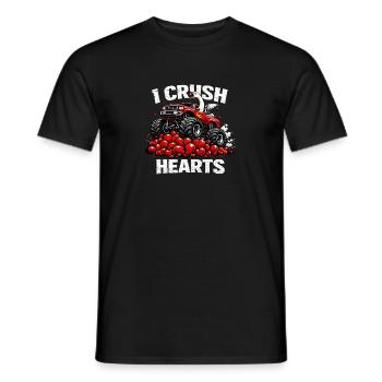 Saint-Valentin : J’écrase le monstre canard oie de cœur - T-shirt homme - noir - Devant - AI Model Male 178 light (178cm)