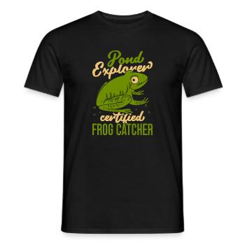 Frog Catcher Pond Explorer Certified Frog - Men's T-Shirt - black - Front - AI Model Male 178 light (178cm)