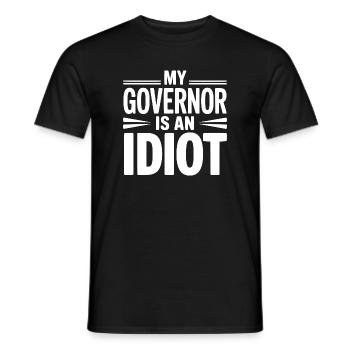 Mon gouverneur est un idiot - T-shirt homme - noir - Devant - AI Model Male 178 light (178cm)