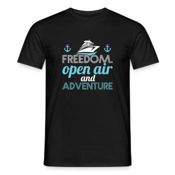 Freedom Aventure en plein air - T-shirt homme - noir - Devant - AI Model Male 178 light (178cm)