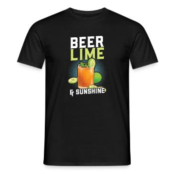 Bière, lime soleil - T-shirt homme - noir - Devant - AI Model Male 178 light (178cm)