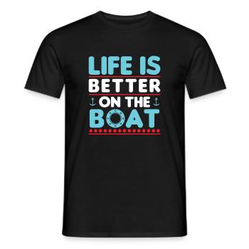 Life Is Better On The Boat - Men's T-Shirt - black - Front - AI Model Male 178 light (178cm)