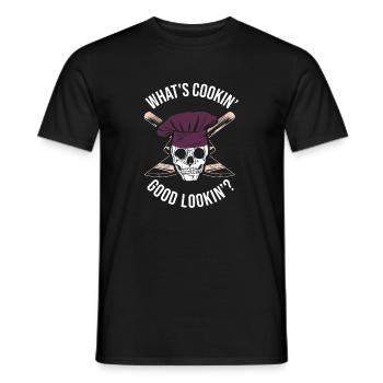 Kopfskull Kochchef: What's Cookin'? - Männer T-Shirt - Schwarz - Vorne - AI Model Male 178 light (178cm)