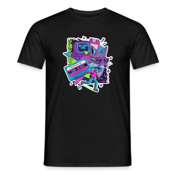 90s Cyber Punk - Männer T-Shirt - Schwarz - Vorne - AI Model Male 178 light (178cm)