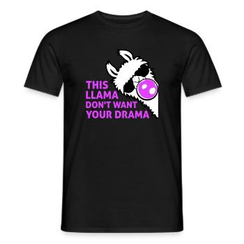 Ce lama ne veut pas de ta bulle dramatique - T-shirt homme - noir - Devant - AI Model Male 178 light (178cm)