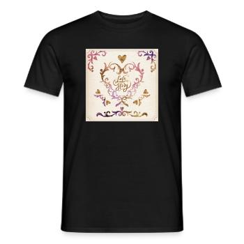 Elegant Vintage Heart Ornament Design - Men's T-Shirt - black - Front - AI Model Male 178 light (178cm)