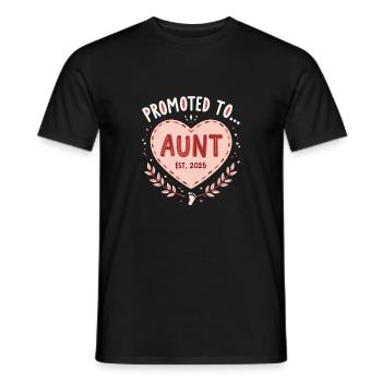 Aunt 2026 Aunt 2026 Promoted to Aunt 2026 - Men's T-Shirt - black - Front - AI Model Male 178 light (178cm)