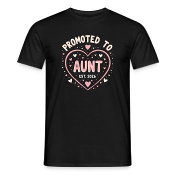 Aunt 2026 Aunt 2026 Promoted to Aunt 2026 - Men's T-Shirt - black - Front - AI Model Male 178 light (178cm)