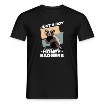 Funny Honey Badger - Männer T-Shirt - Schwarz - Vorne - AI Model Male 178 light (178cm)