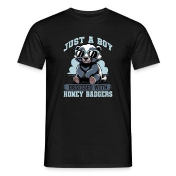 Funny Honey Badger - Männer T-Shirt - Schwarz - Vorne - AI Model Male 178 light (178cm)