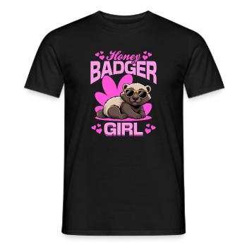 Funny Honey Badger - Männer T-Shirt - Schwarz - Vorne - AI Model Male 178 light (178cm)