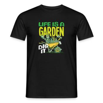 Das Leben Ist Ein Garten Lustige Pflanzenliebhaber - Männer T-Shirt - Schwarz - Vorne - AI Model Male 178 light (178cm)