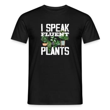 I speak fluently, plants, plant lovers - Men's T-Shirt - black - Front - AI Model Male 178 light (178cm)