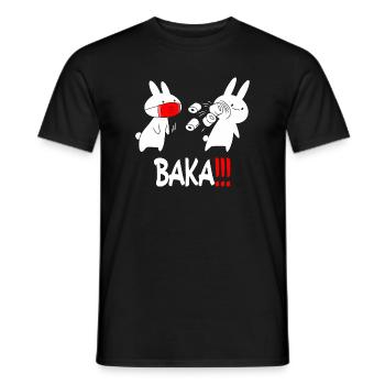 Baka Rabbit Slap Anime Funny Japanese Otaku - Men's T-Shirt - black - Front - AI Model Male 178 light (178cm)
