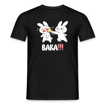 Baka Rabbit Slap Anime Funny Japanese Otaku - Men's T-Shirt - black - Front - AI Model Male 178 light (178cm)