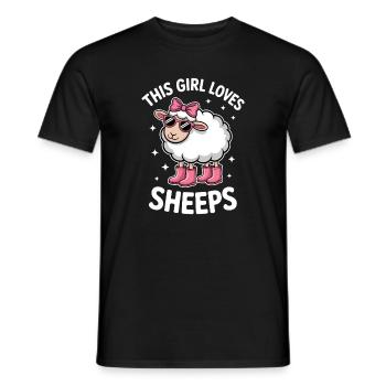 Schafe Sprüche Schaf Lustiges Schafe Geschenk  - Männer T-Shirt - Schwarz - Vorne - AI Model Male 178 light (178cm)