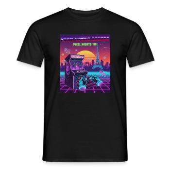 Paris Cyber Gamer - T-shirt homme - noir - Devant - AI Model Male 178 light (178cm)