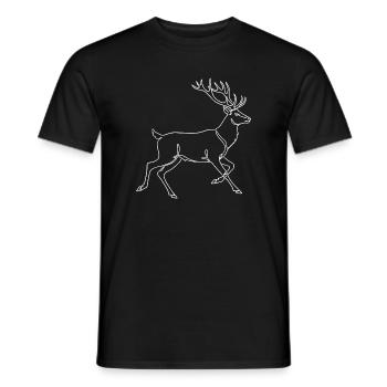 Silhouette minimaliste de cerf Cerf - T-shirt homme - noir - Devant - AI Model Male 178 light (178cm)
