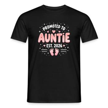 Aunt 2026 Aunt 2026 Promoted to Aunt 2026 - Men's T-Shirt - black - Front - AI Model Male 178 light (178cm)