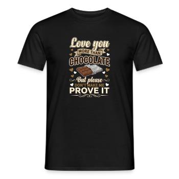 Je t’aime plus que le chocolat drôle de Saint-Valentin - T-shirt homme - noir - Devant - AI Model Male 178 light (178cm)