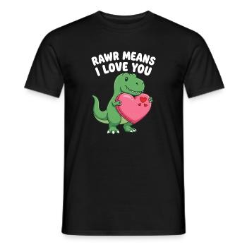Rawr bedeutet Ich liebe dich süßer T-Rex-Dinosaurier - Männer T-Shirt - Schwarz - Vorne - AI Model Male 178 light (178cm)
