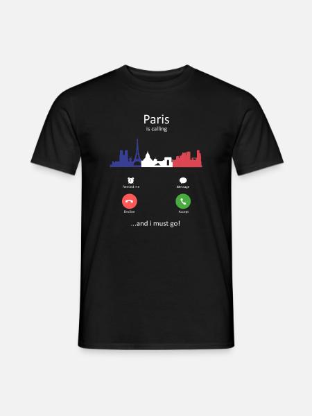 Paris ruft das französische Skyline-Reisedesign - Männer T-Shirt - Schwarz