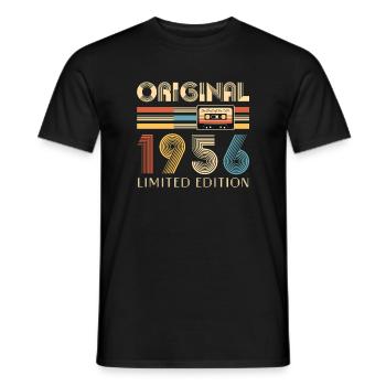 70th birthday, 70 years, original 1956 - Men's T-Shirt - black - Front - AI Model Male 178 light (178cm)