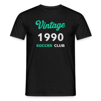 Vintage 1990 – Soccer Club Retro Birth Year - Men's T-Shirt - black - Front - AI Model Male 178 light (178cm)