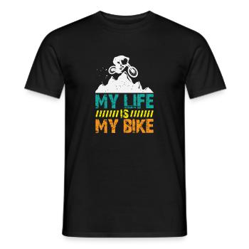 Mountain Bike Mountain Bike Saying MTB Downhill - Men's T-Shirt - black - Front - AI Model Male 178 light (178cm)