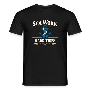 Seamanship Gift for Deckhand Ocean Work - Men's T-Shirt - black - Front - AI Model Male 178 light (178cm)
