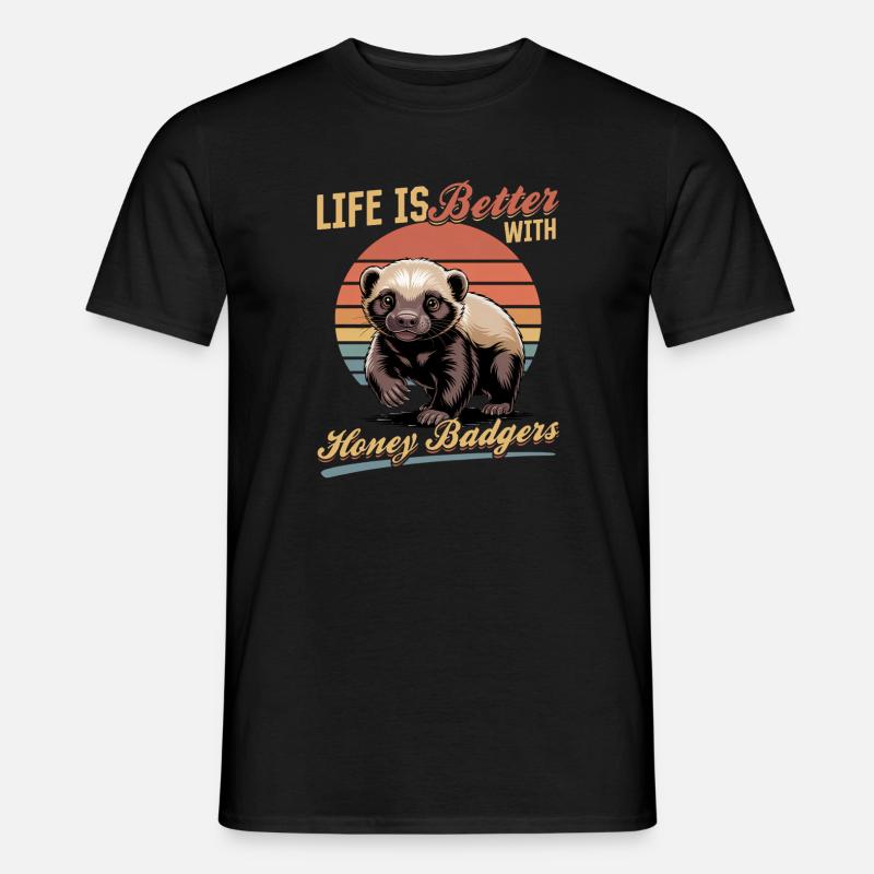 Funny Honey Badger - Männer T-Shirt - Schwarz