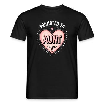Aunt 2026 Aunt 2026 Promoted to Aunt 2026 - Men's T-Shirt - black - Front - AI Model Male 178 light (178cm)