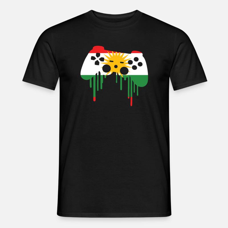 Kurdisch gaming flag - Männer T-Shirt - Schwarz