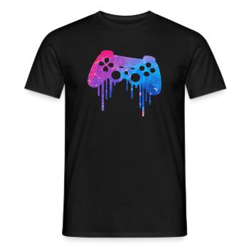 Gaming Splash - Men's T-Shirt - black - Front - AI Model Male 178 light (178cm)