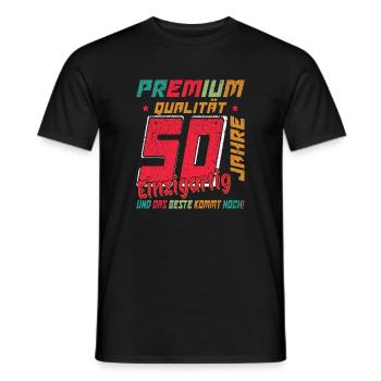 Premium 50 Unique Shirt Design - Men's T-Shirt - black - Front - AI Model Male 178 light (178cm)