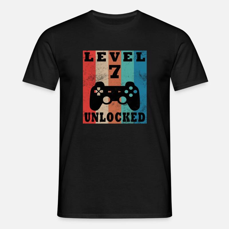 Level 7 Unlocked Retro Controller - Men's T-Shirt - black