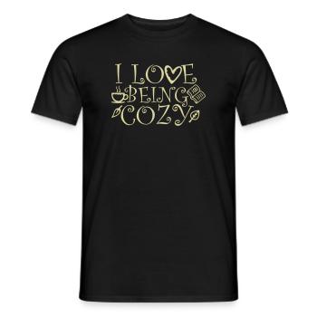 I Love Being Cozy Gemütlichkeit Zuhause Entspannt - Men's T-Shirt - black - Front - AI Model Male 178 light (178cm)