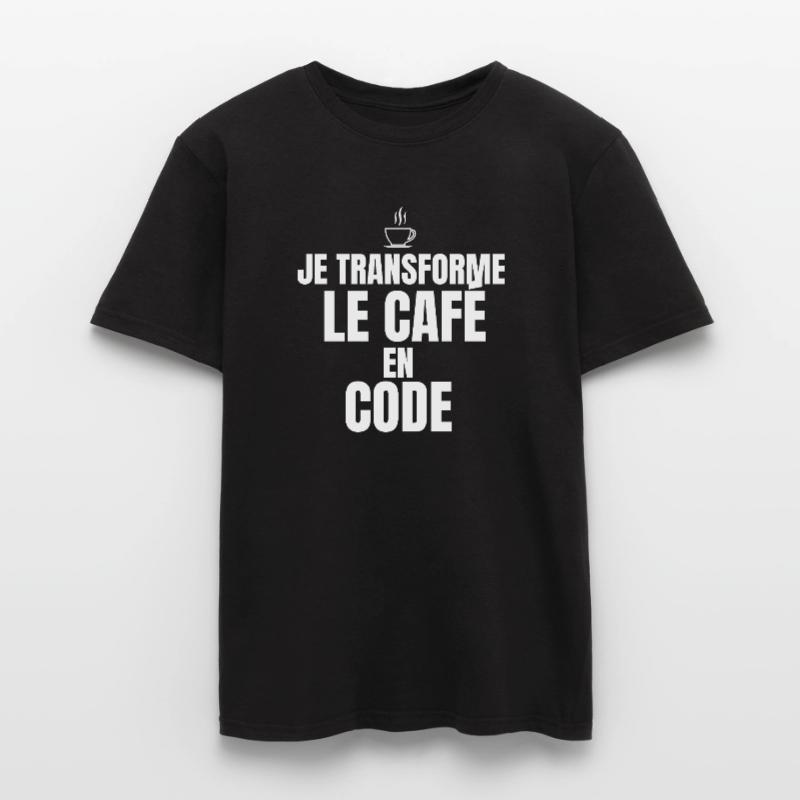 Je transforme le café en code T-shirt homme