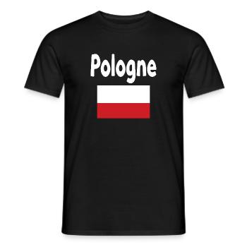 Pologne Typo et Drapeau Rouge - T-shirt homme - noir - Devant - AI Model Male 178 light (178cm)