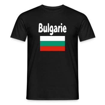 Bulgaria Flag and Bold Typography - Men's T-Shirt - black - Front - AI Model Male 178 light (178cm)