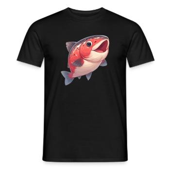 Salmon Salmon - Men's T-Shirt - black - Front - AI Model Male 178 light (178cm)
