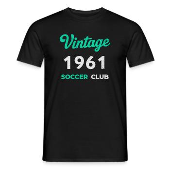 Vintage 1961 – Soccer Club Retro Birth Year - Men's T-Shirt - black - Front - AI Model Male 178 light (178cm)