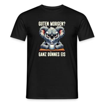 Guten Morgen Ganz Dünnes Eis Koala Schlafmützen - Men's T-Shirt - black - Front - AI Model Male 178 light (178cm)