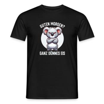 Bonjour, très mince koala à glace, endormis - T-shirt homme - noir - Devant - AI Model Male 178 light (178cm)