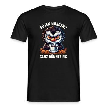 Bonjour, manchots de glace très minces, les endormis - T-shirt homme - noir - Devant - AI Model Male 178 light (178cm)